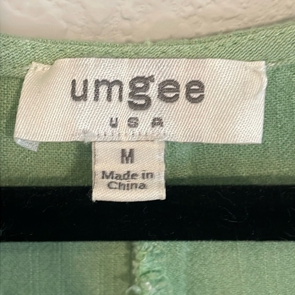 Umgee Women’s Tunic Medium Green Linen Cotton Blend Longline Oversized Tiered - Picture 10 of 15